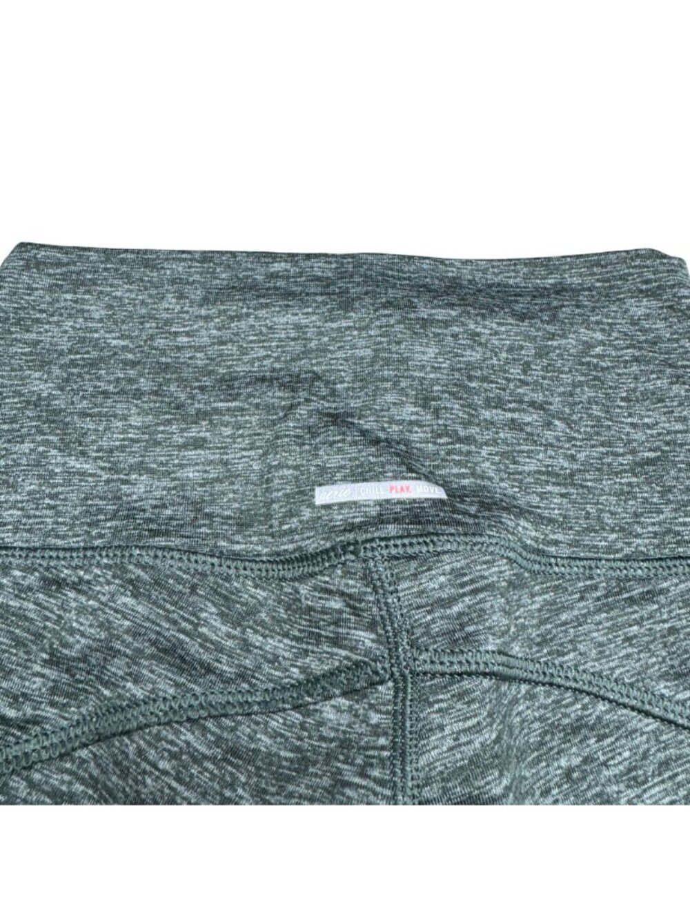 Aerie Chill Play Move High-Rise Legging Green Ruched Sheer Vertical Side XS - Picture 5 of 9